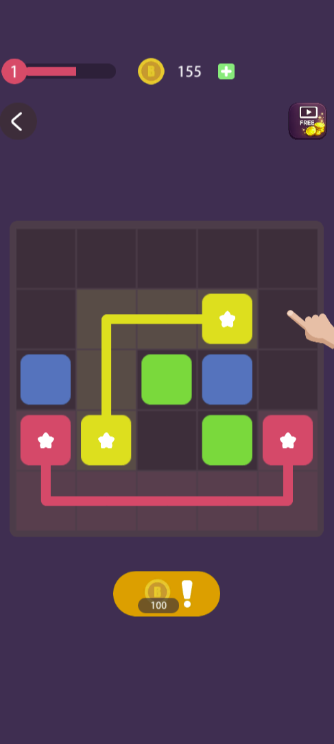 Pink and yellow endpoint pairs are joined by colored routes. Trace each path and keep the remaining colors connected to open corridors.